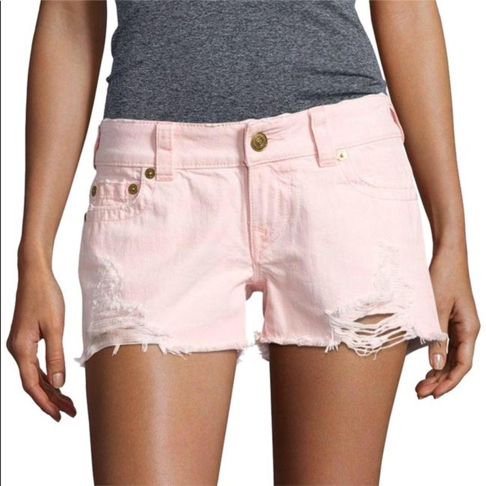 True Religion Shorts Size 24 pastel pink